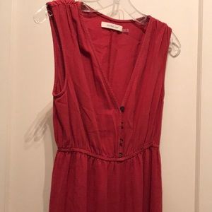 Jumpsuit gathered at ankle.